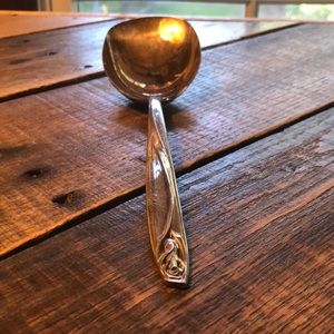 Silver vintage Rose Serving Spoon